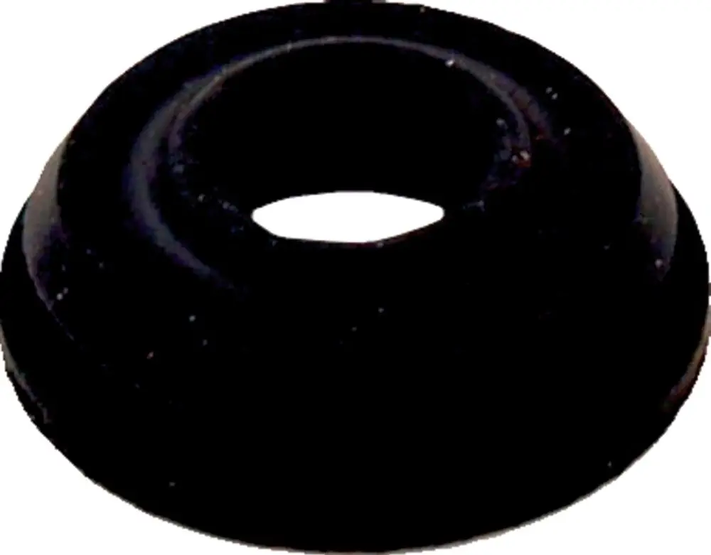 Schwarze Dichtungsmanschette mit zentralem Loch, typischerweise für Anwendungen in Verbindung mit Prüfnippeln, geeignet für Produkte der Marke Wolf.